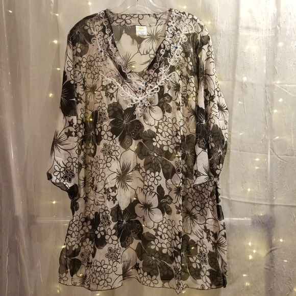 Other - Black and white sheer coverup